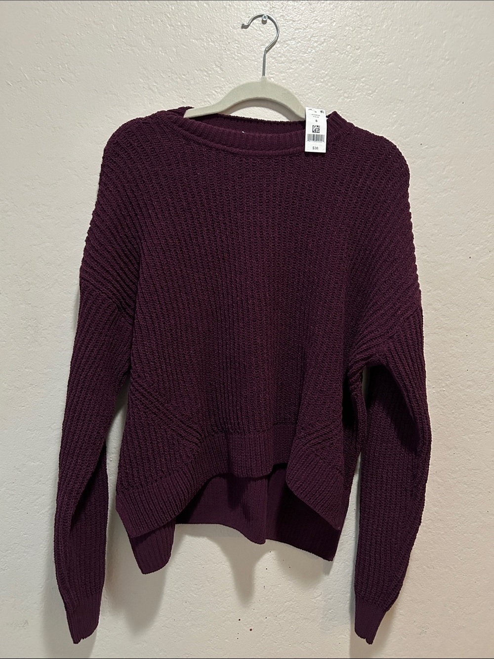 dip Crewneck Sweater in Plum